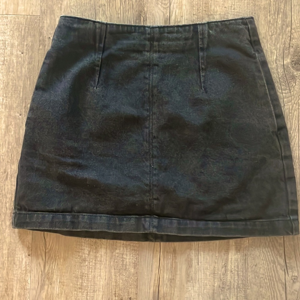 Top Shop Black Jean Mini Skirt